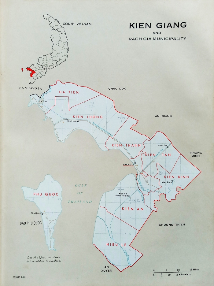 Bản đồ Kiên Giang - Rạch Giá năm 1973