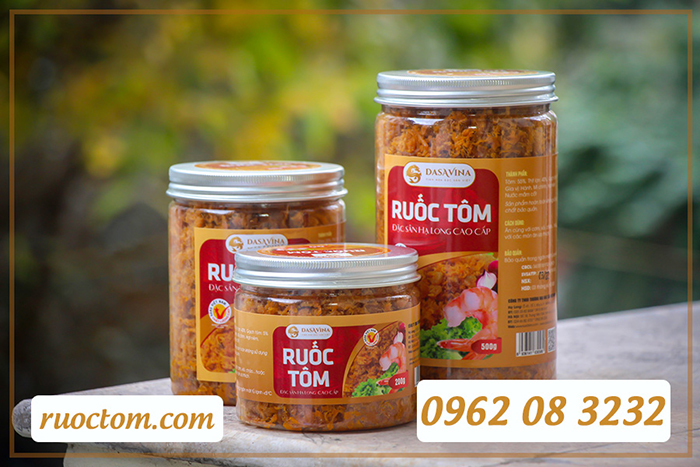 Ruốc tôm Hạ Long thương hiệu Dasavina đặc biệt không sử dụng chất phụ gia, chất bảo quản đảm bảo giữ lại giá trị dinh dưỡng tốt nhất từ tôm.